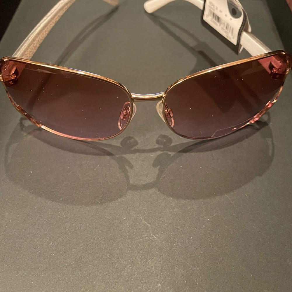 APT 9  Sunglasses Sleek Design with Goldtone Frame and white print on side